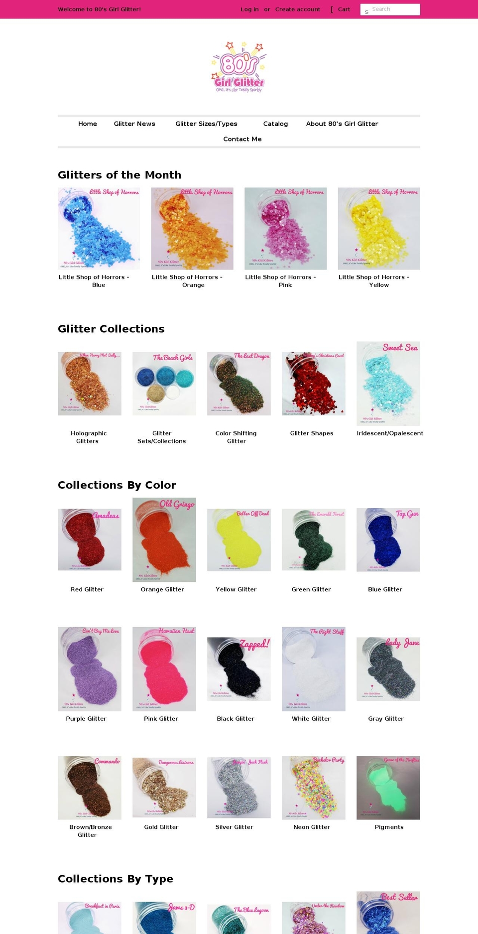 80sgirlglitter.com — Shopify storefront screenshot