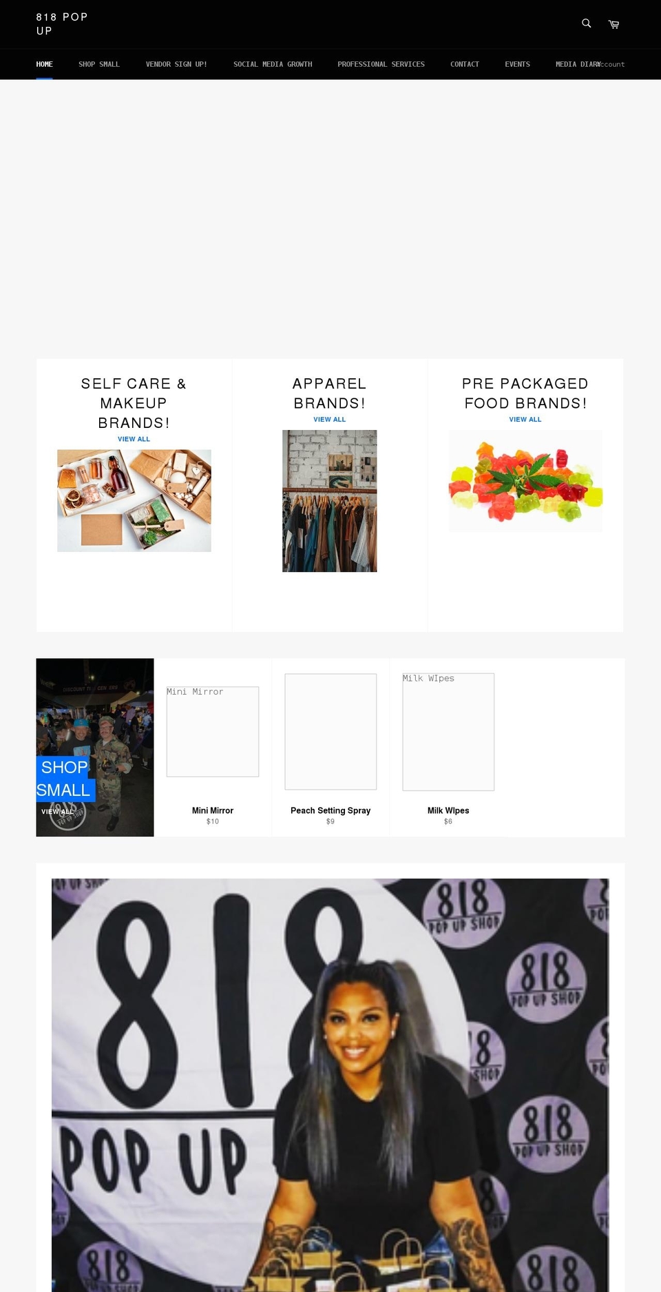 818popup.com shopify website screenshot