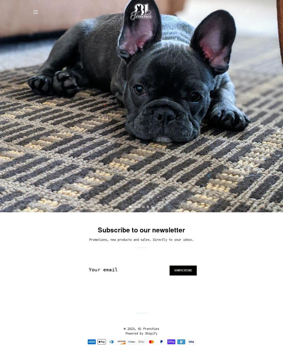81frenchies.com shopify website screenshot