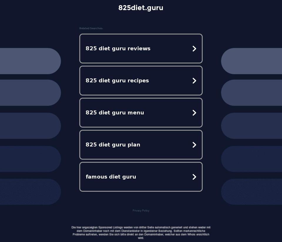 825diet.guru shopify website screenshot