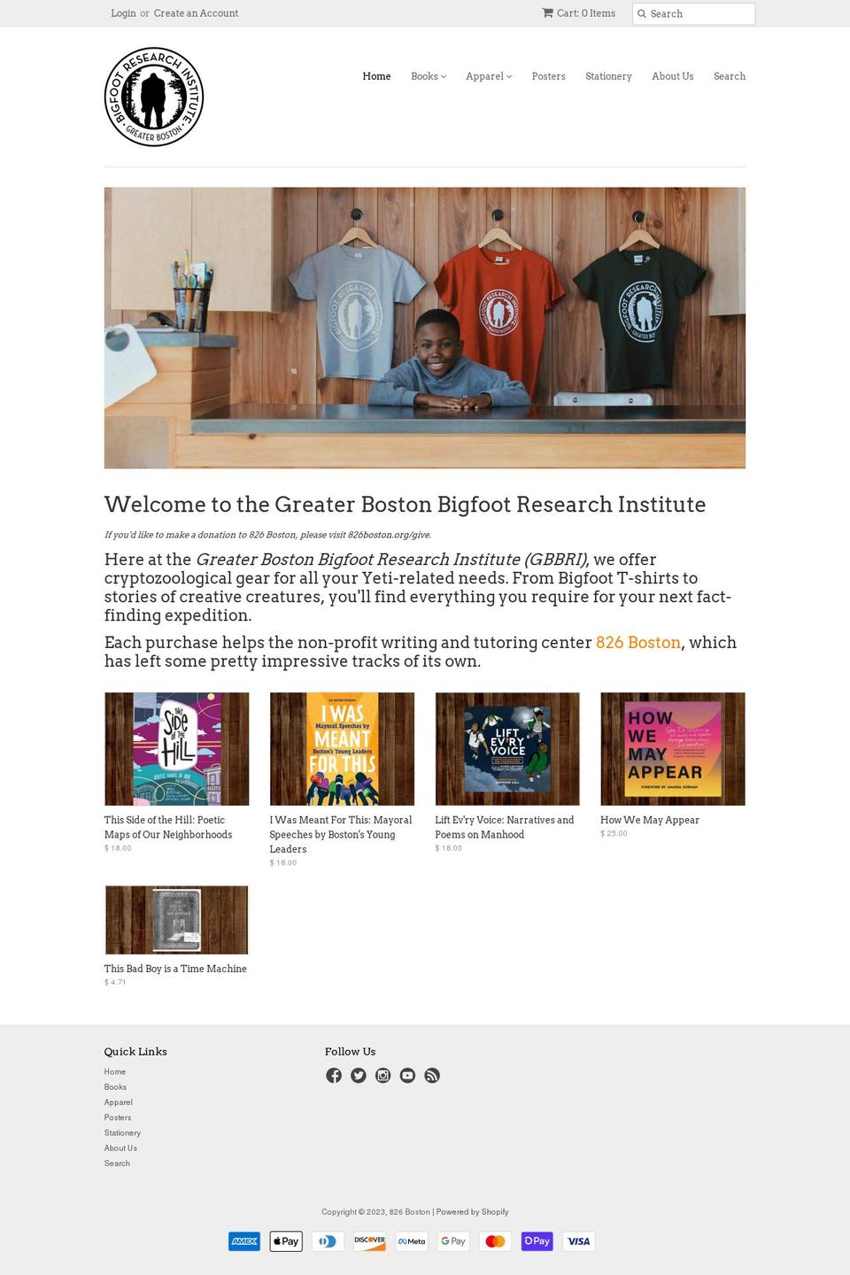 826-boston.myshopify.com shopify website screenshot