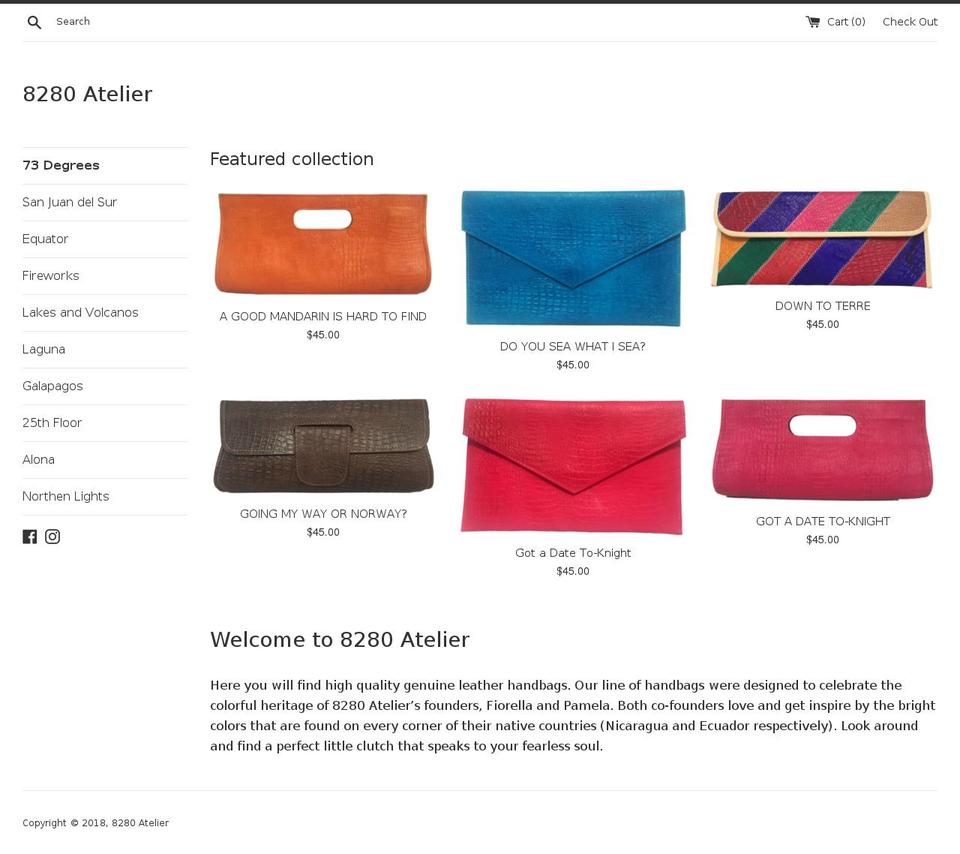 8280atelier.com — Shopify storefront screenshot
