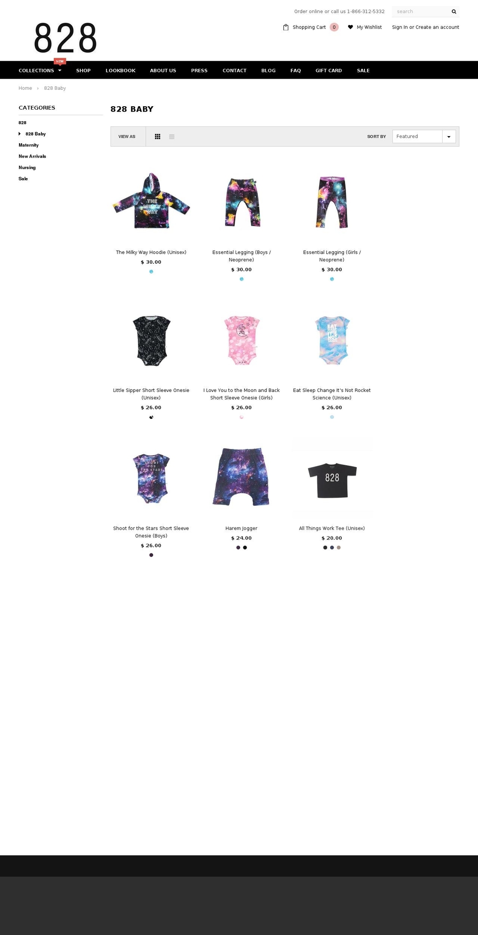 828Clothing Shopify theme site example 828baby.com