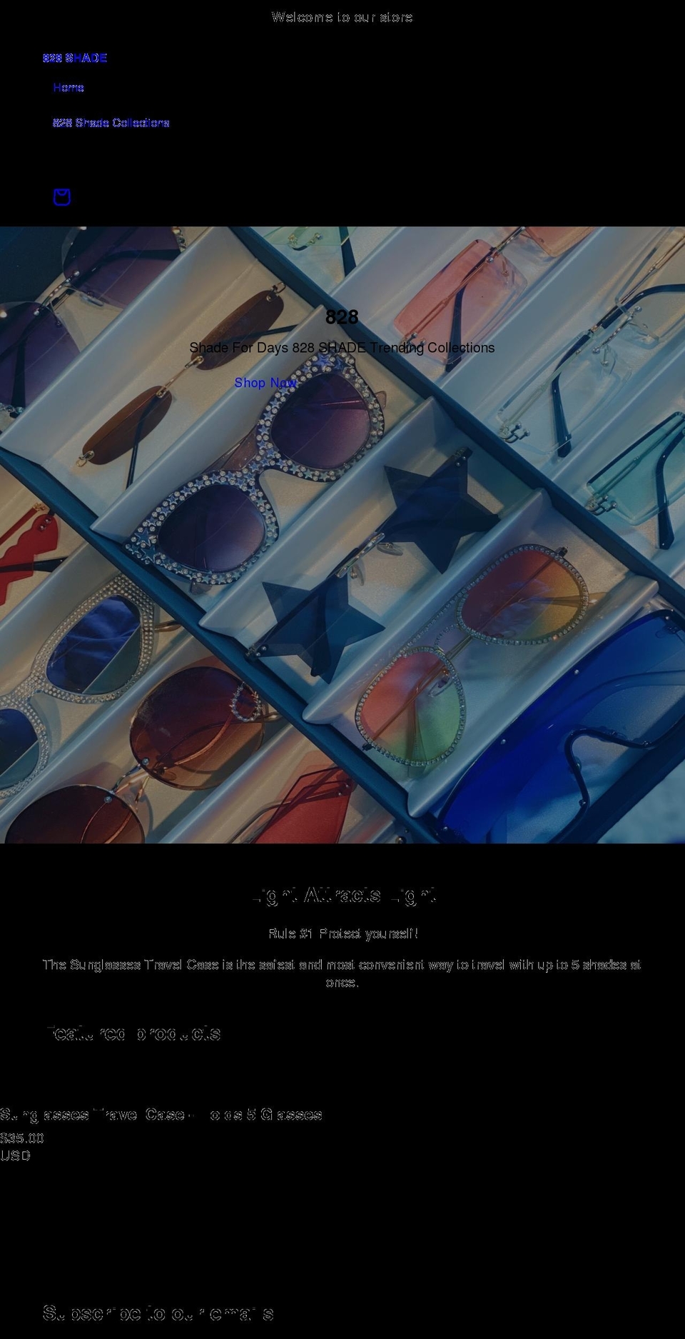 828shade.com shopify website screenshot