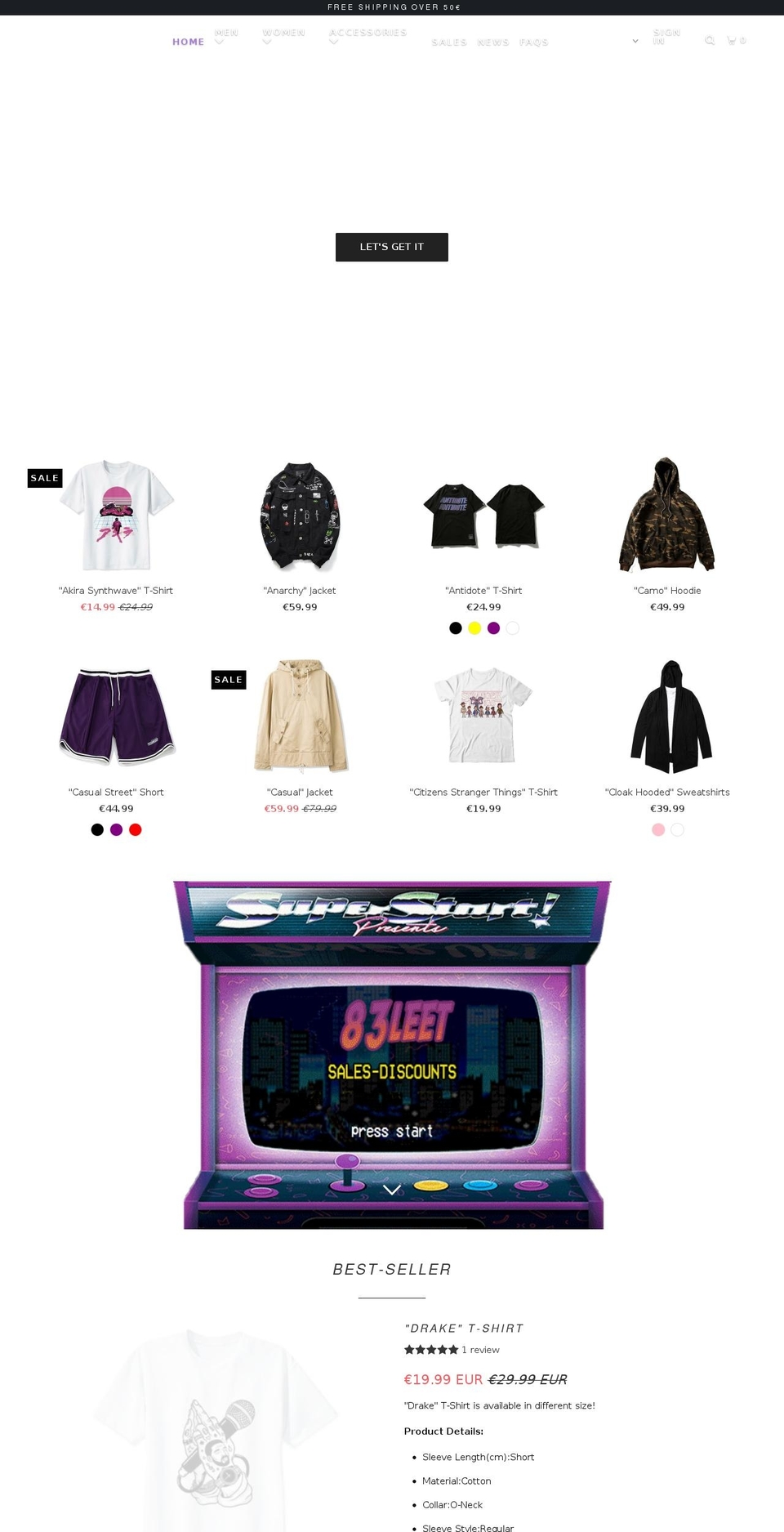 83leet.com shopify website screenshot