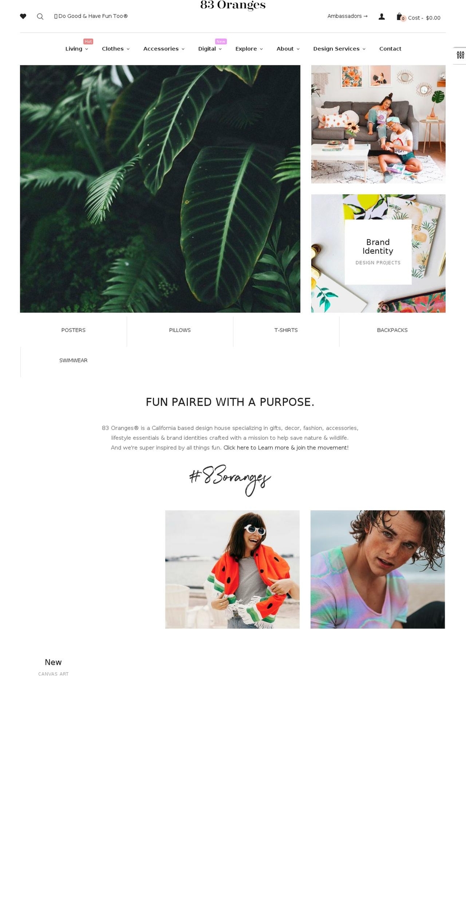 83oranges.com shopify website screenshot