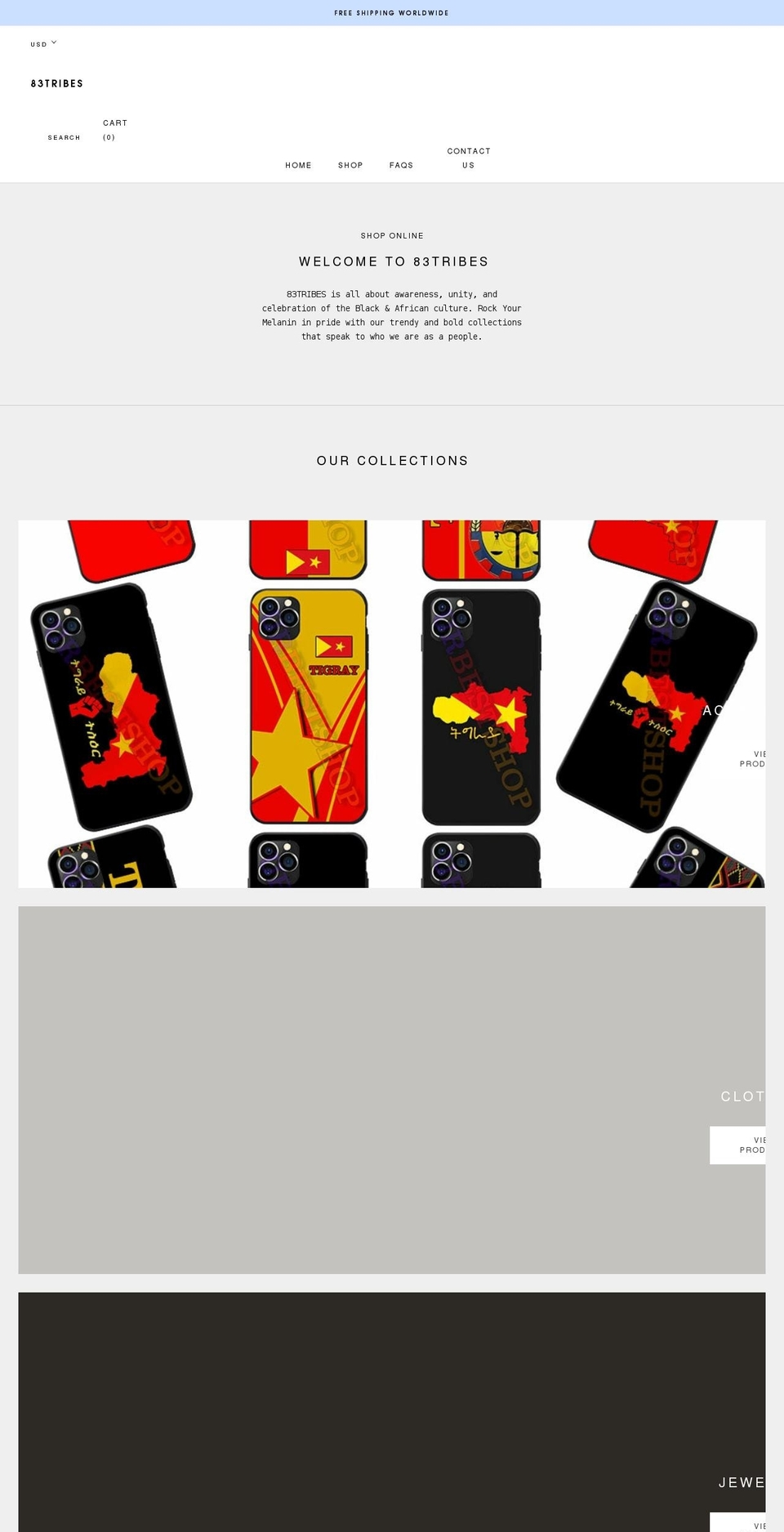 83tribes.com shopify website screenshot
