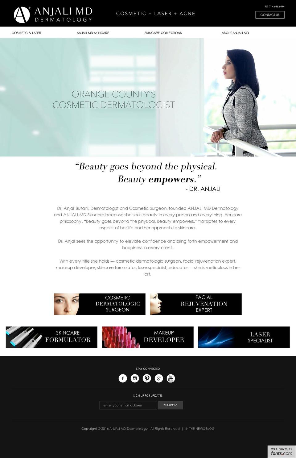 Anjali MD Site 2016 Shopify theme site example 844-oc-laser.com