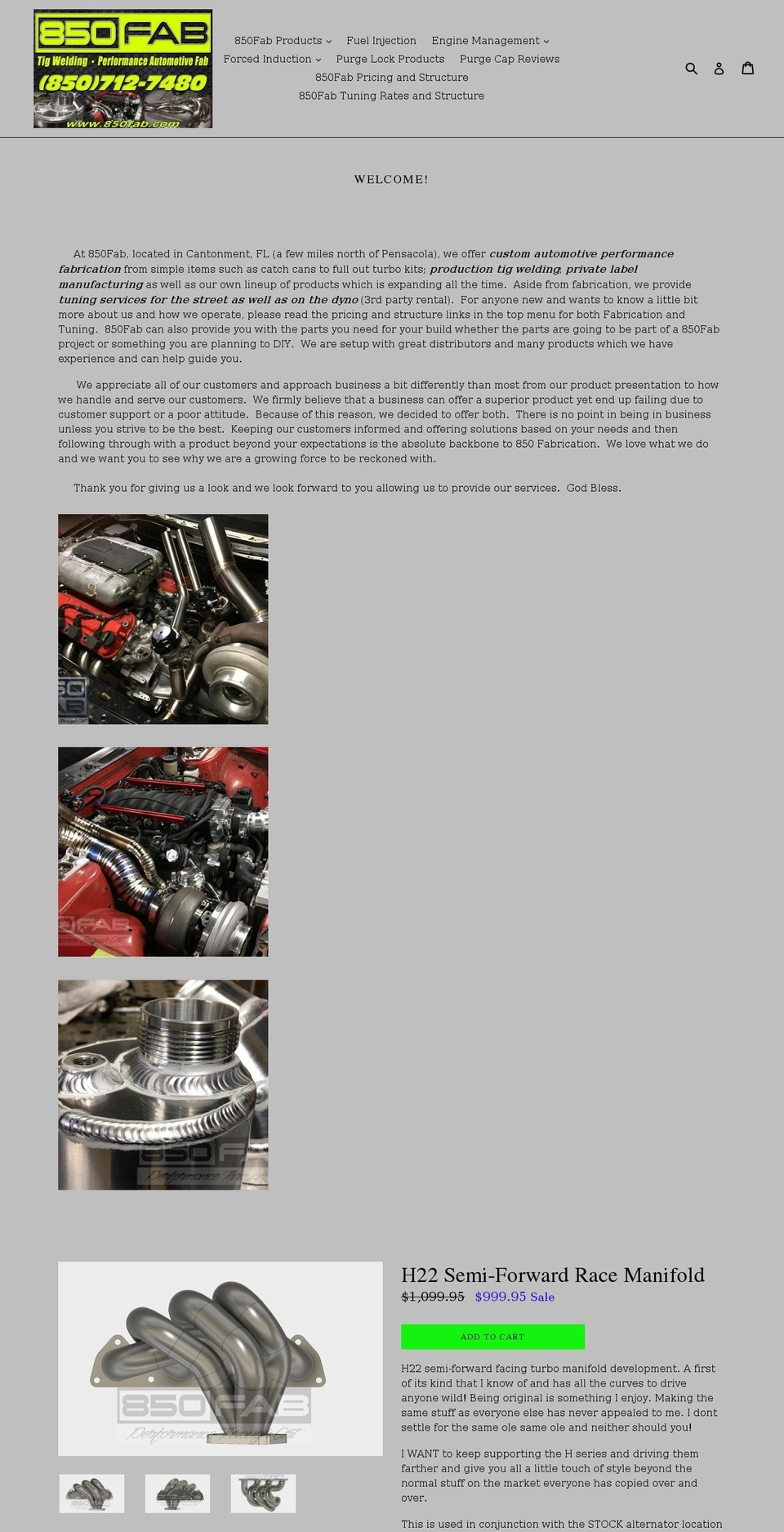 850fab.com shopify website screenshot