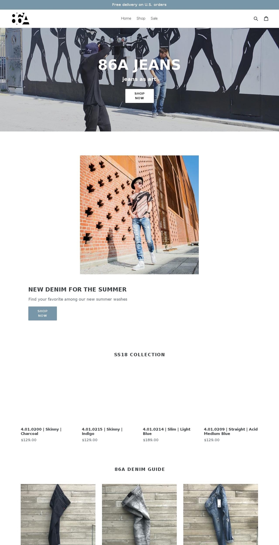 86ajeans.com — Shopify storefront screenshot