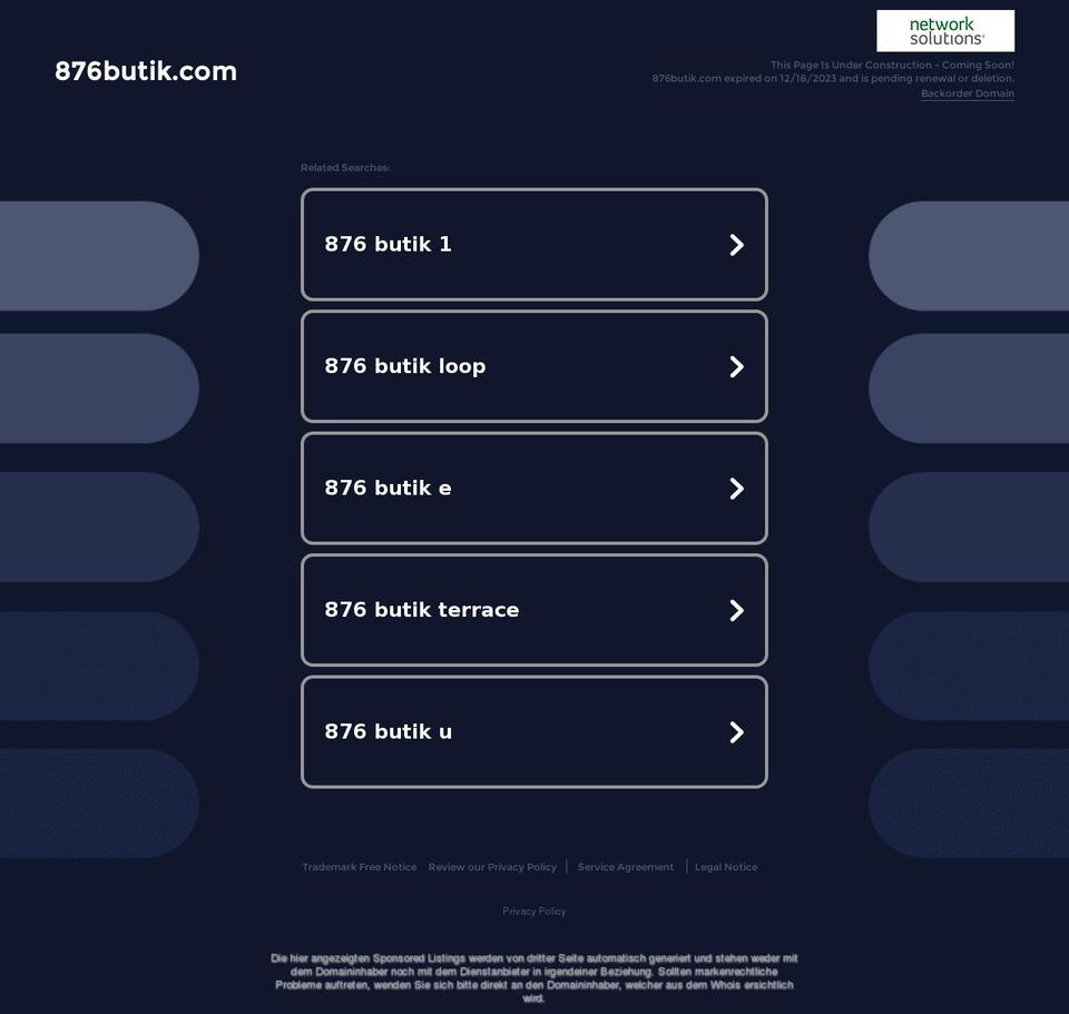 876butik.com — Shopify storefront screenshot