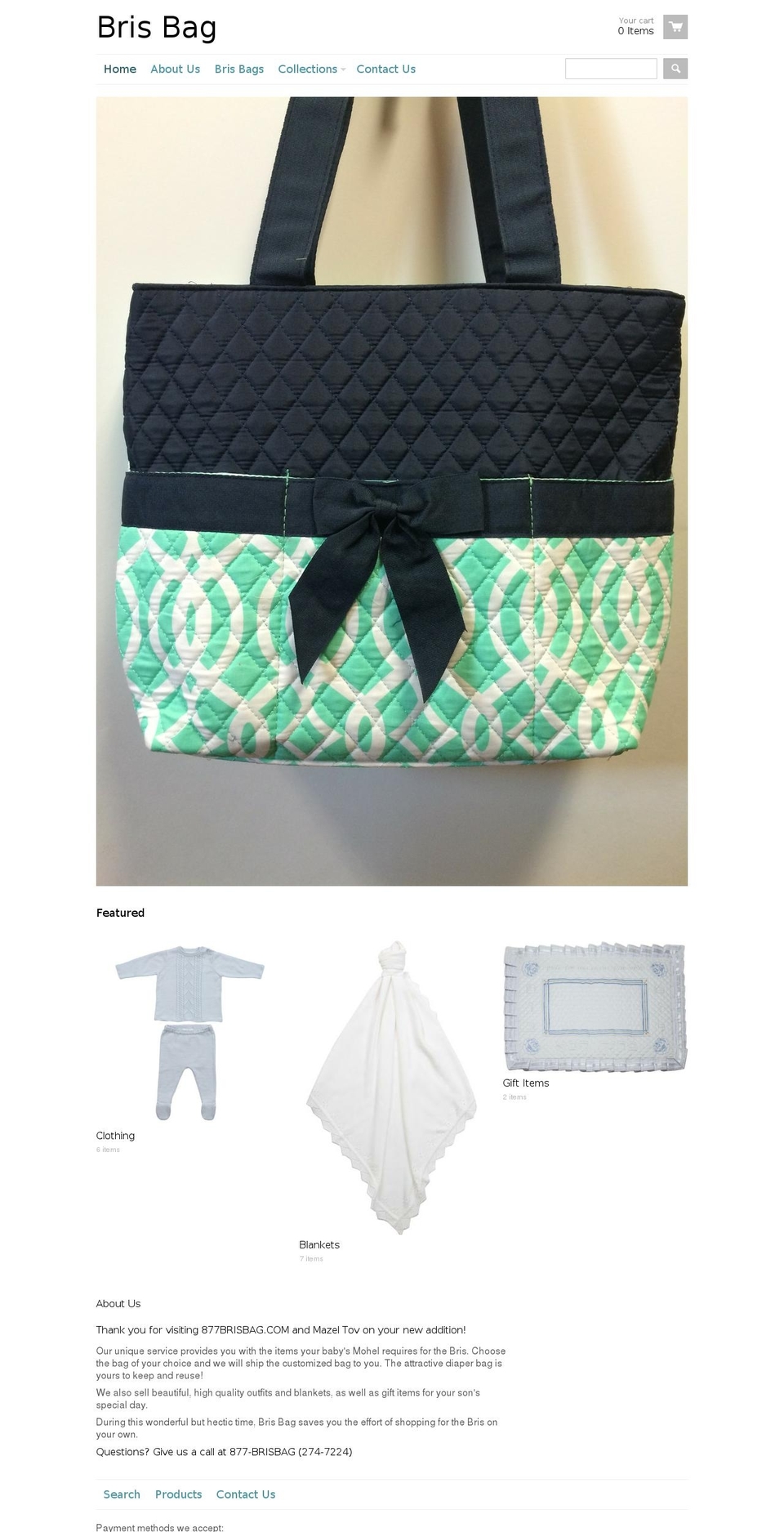 877brisbag.com shopify website screenshot