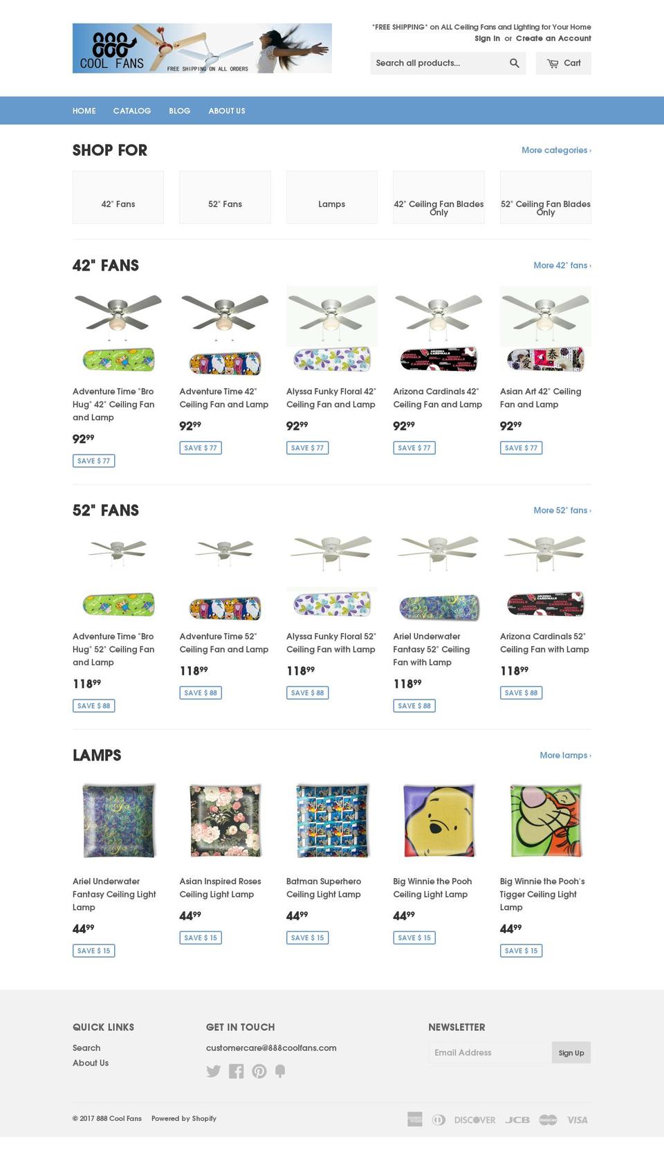 888coolfans.com shopify website screenshot