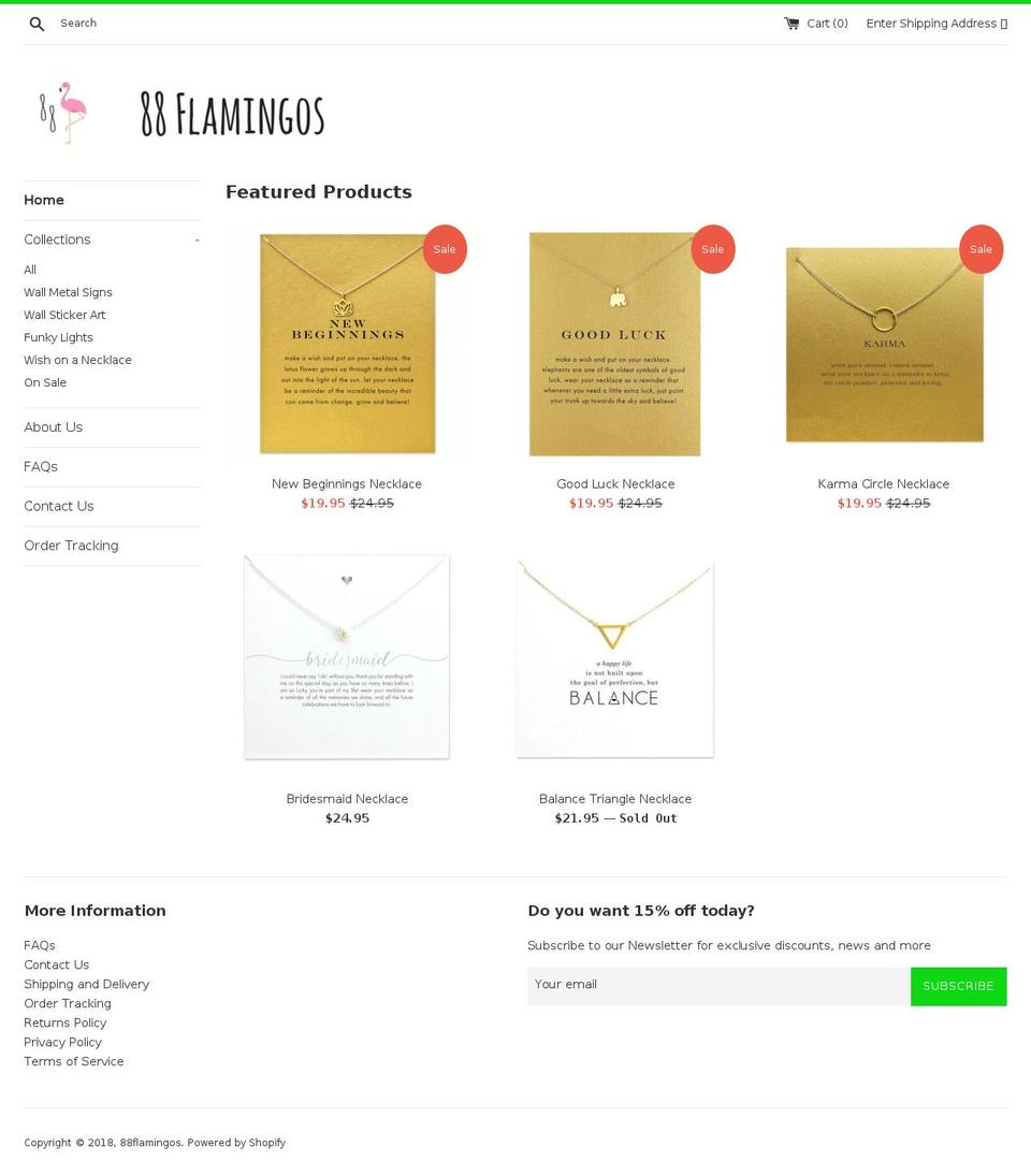 88flamingos.com — Shopify storefront screenshot