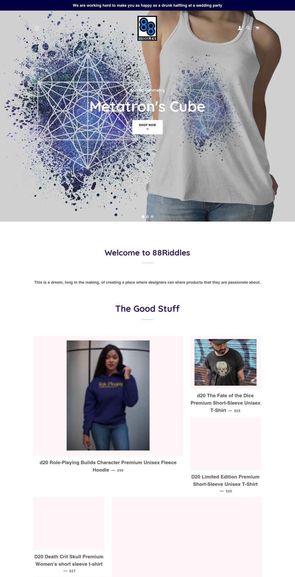 88riddles.com — Shopify storefront screenshot