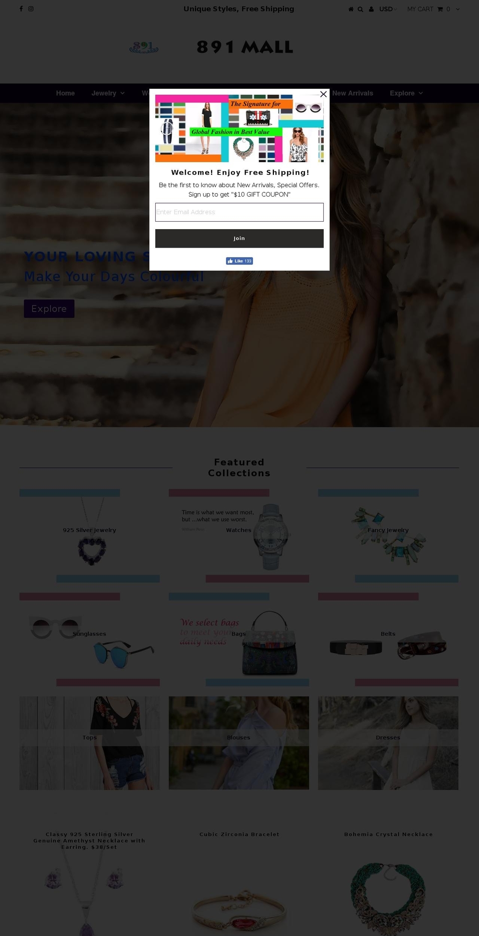 891fashion.com — Shopify storefront screenshot