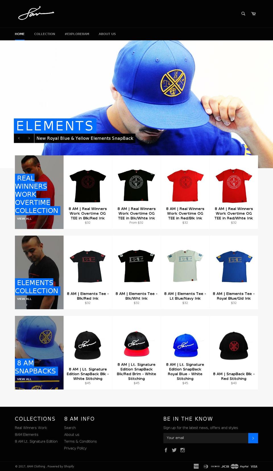 8amclothing.com shopify website screenshot