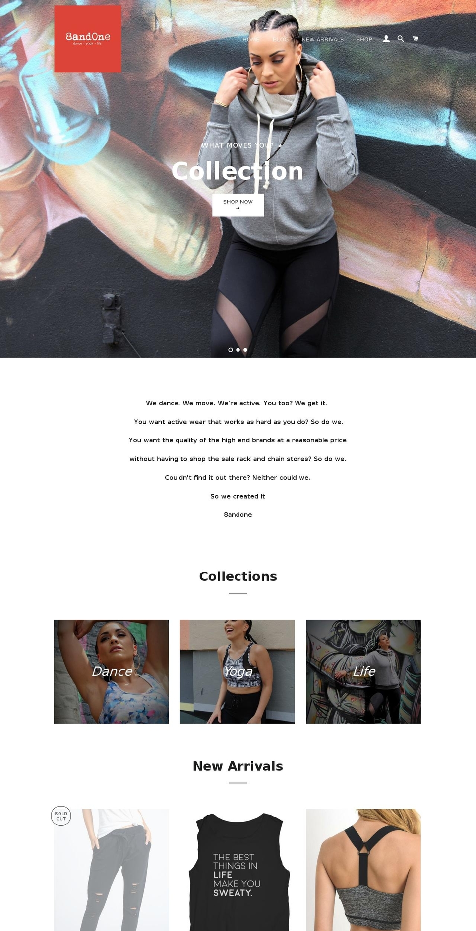 8andone.com shopify website screenshot