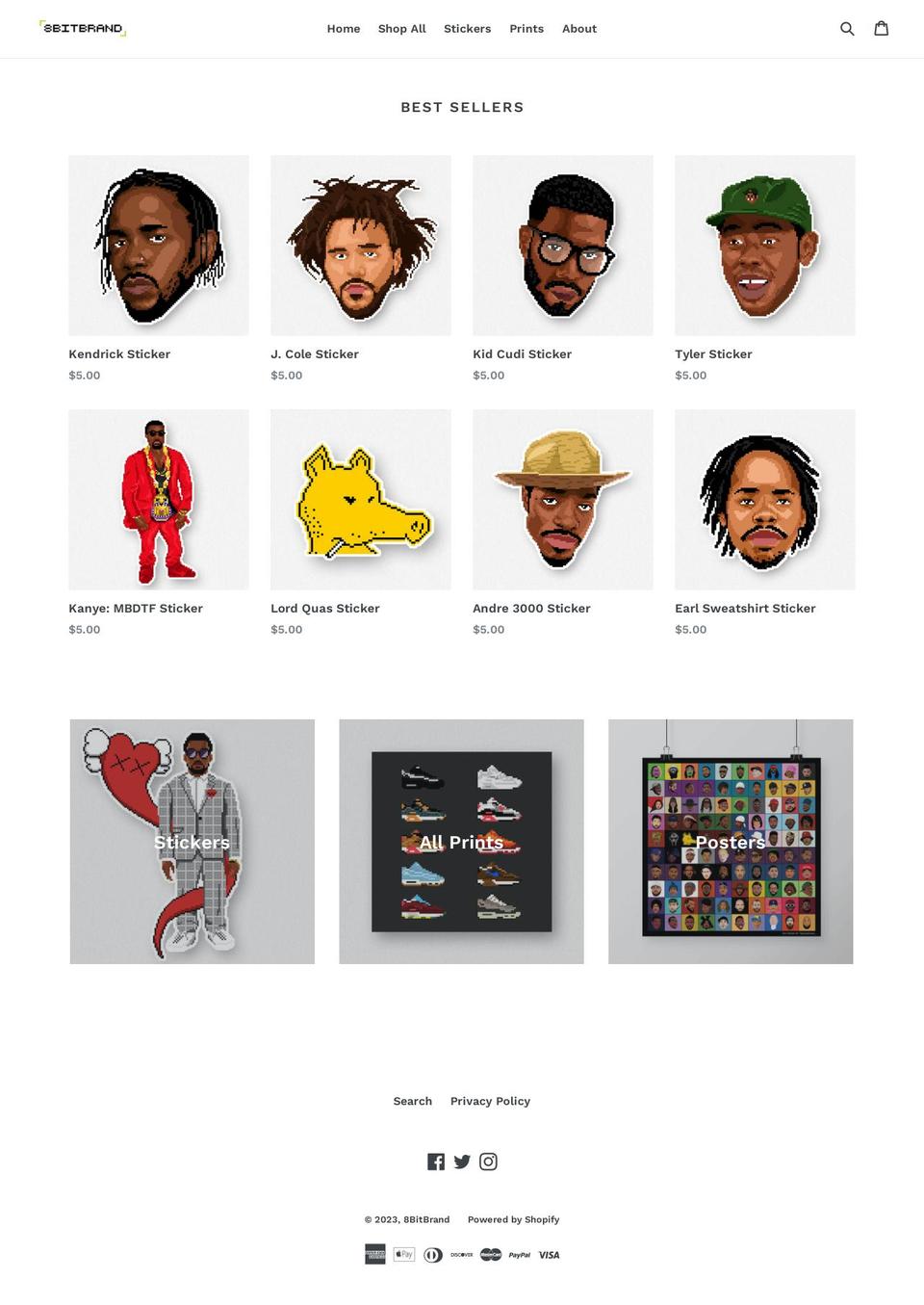 8bitbrand.com — Shopify storefront screenshot