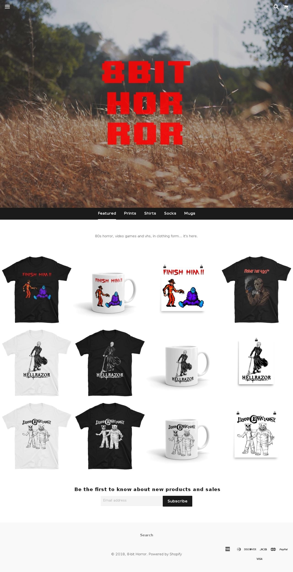 8bithorror.com — Shopify storefront screenshot