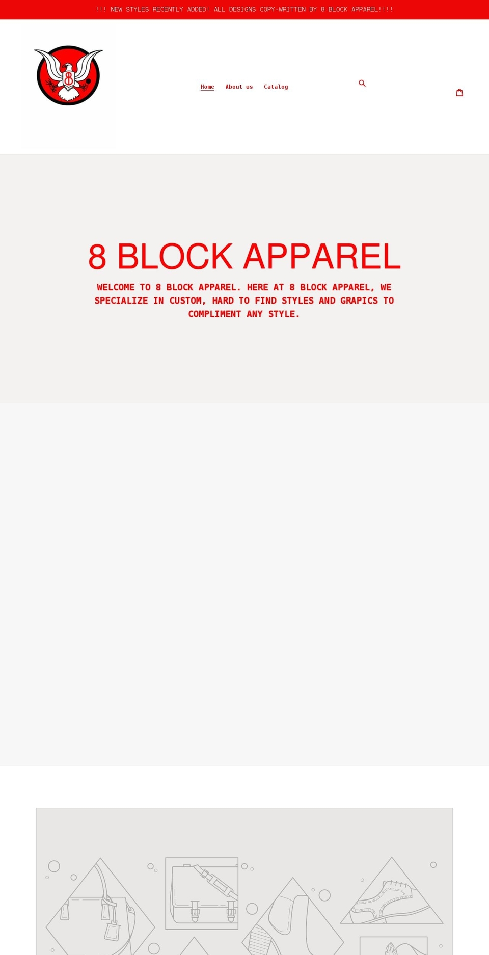 8blockapparel.com shopify website screenshot