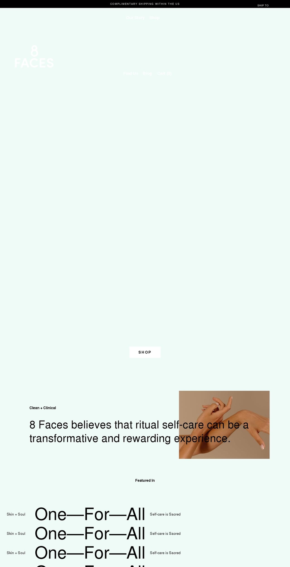 8facesbeauty.com shopify website screenshot