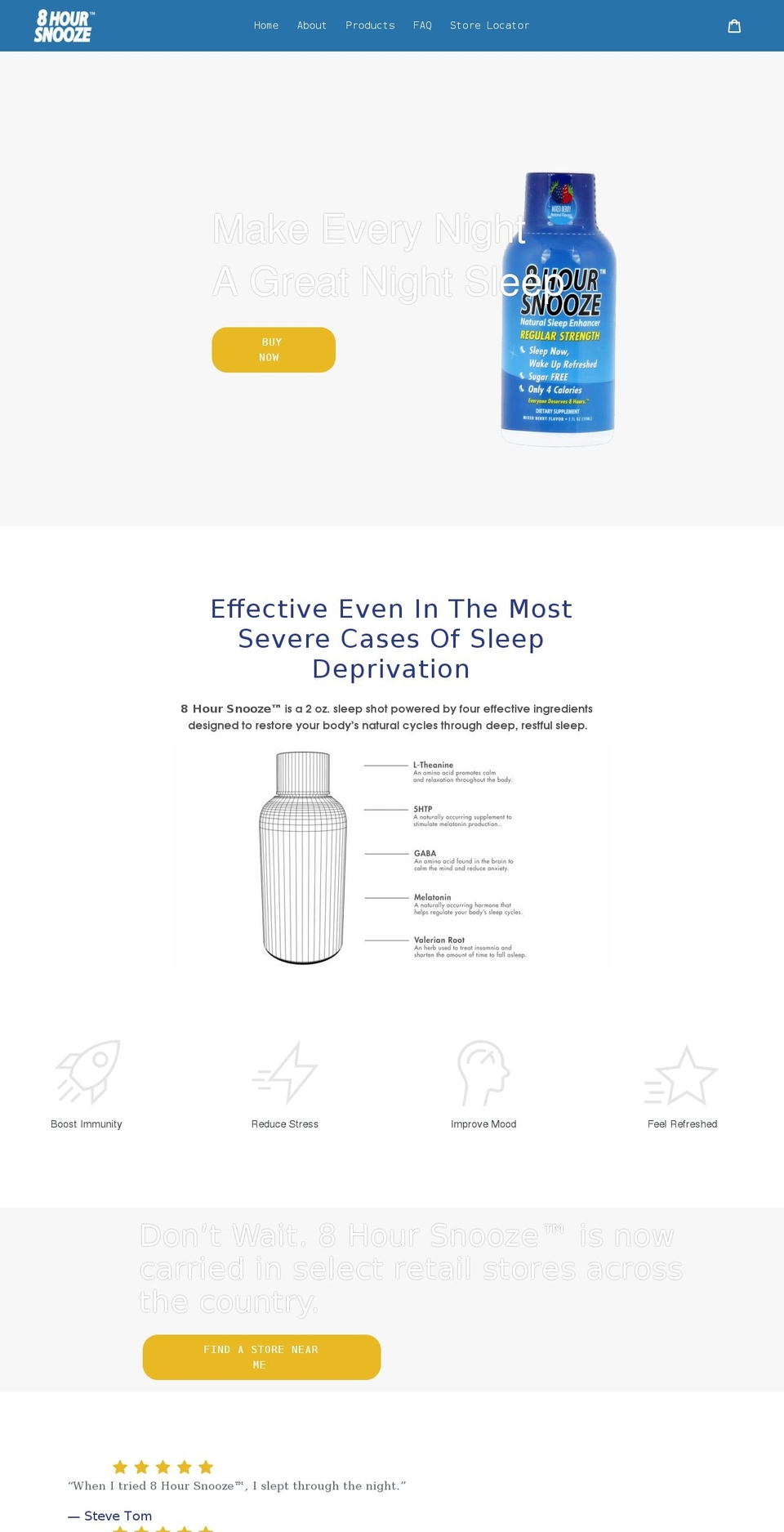 8hoursnooze.com shopify website screenshot