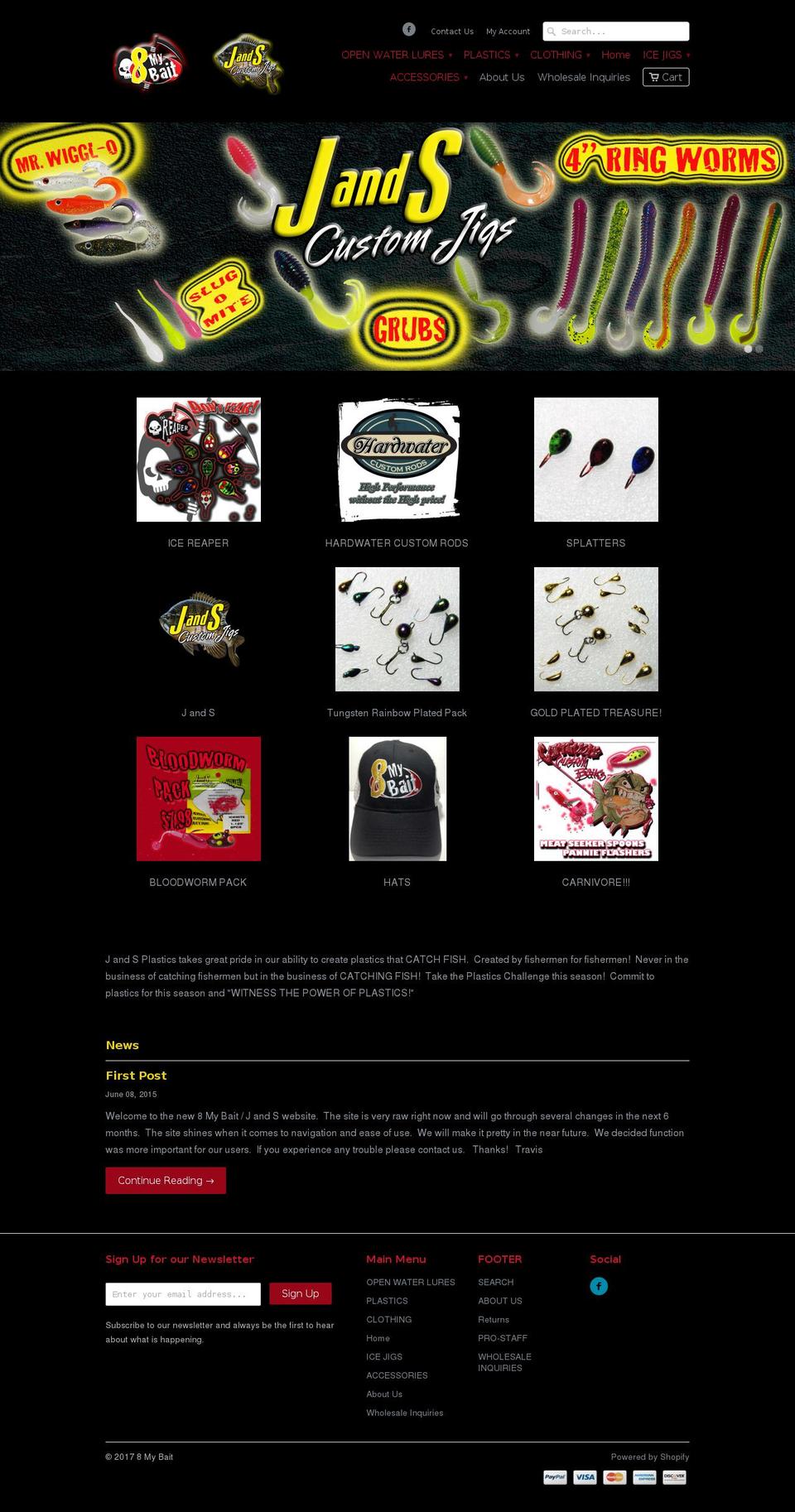 Beyond Shopify theme site example 8mybait.com