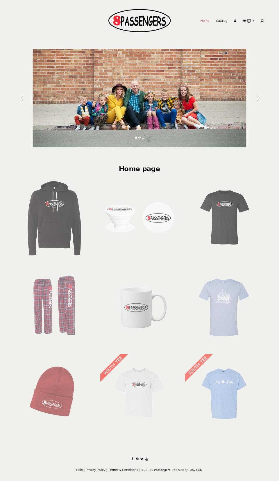 8passengers.com shopify website screenshot