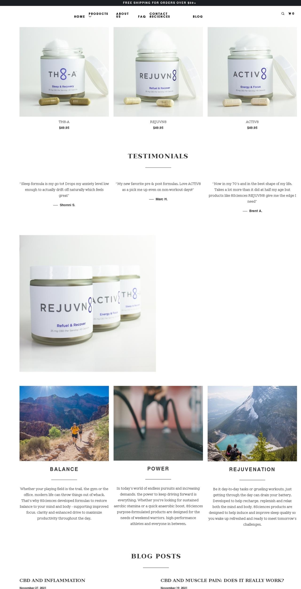 8sciences.com shopify website screenshot