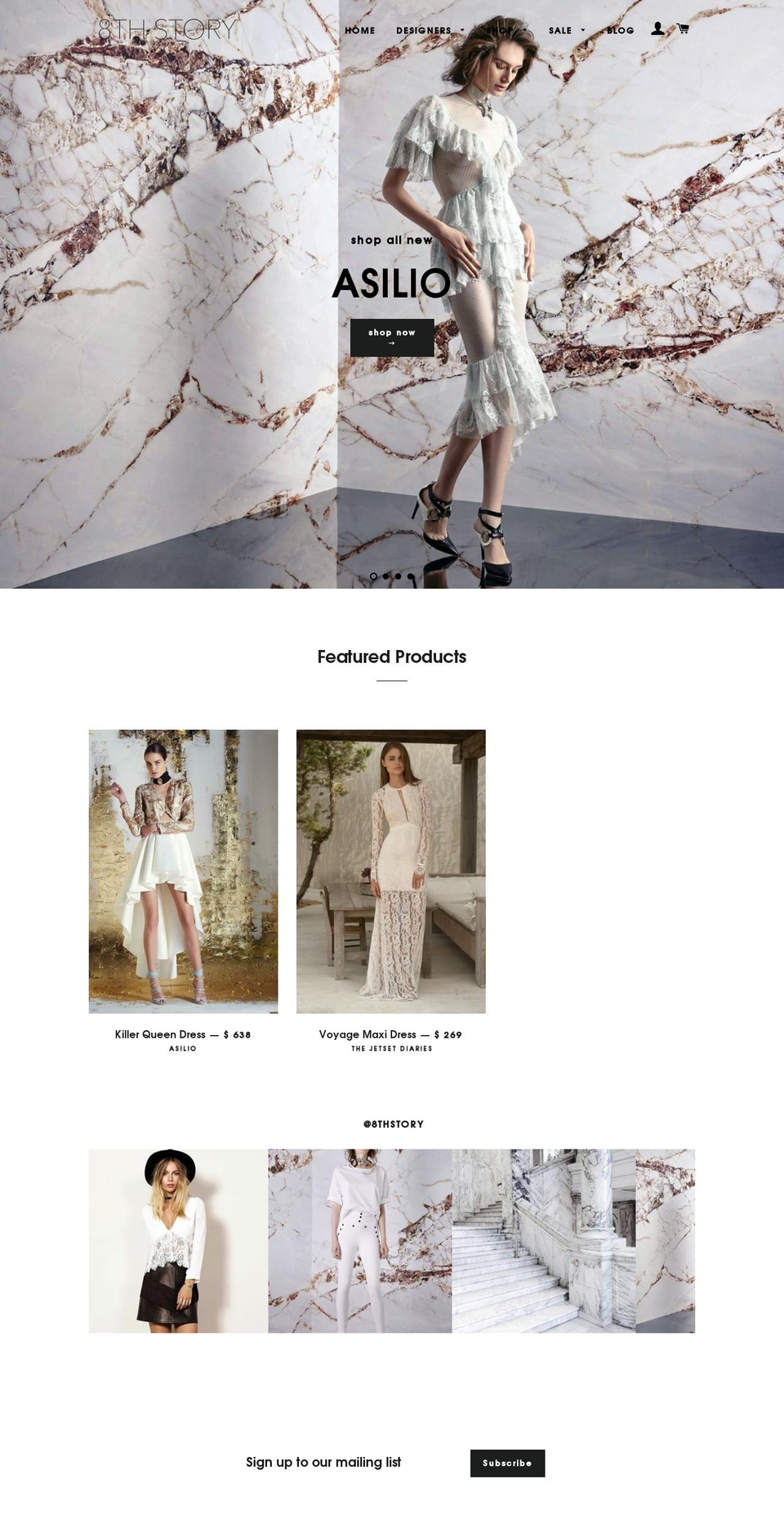 8thstory.com shopify website screenshot