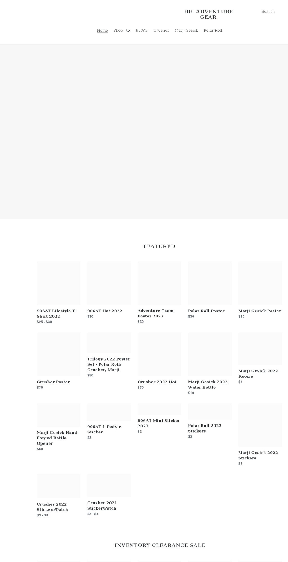 906adventuregear.com shopify website screenshot