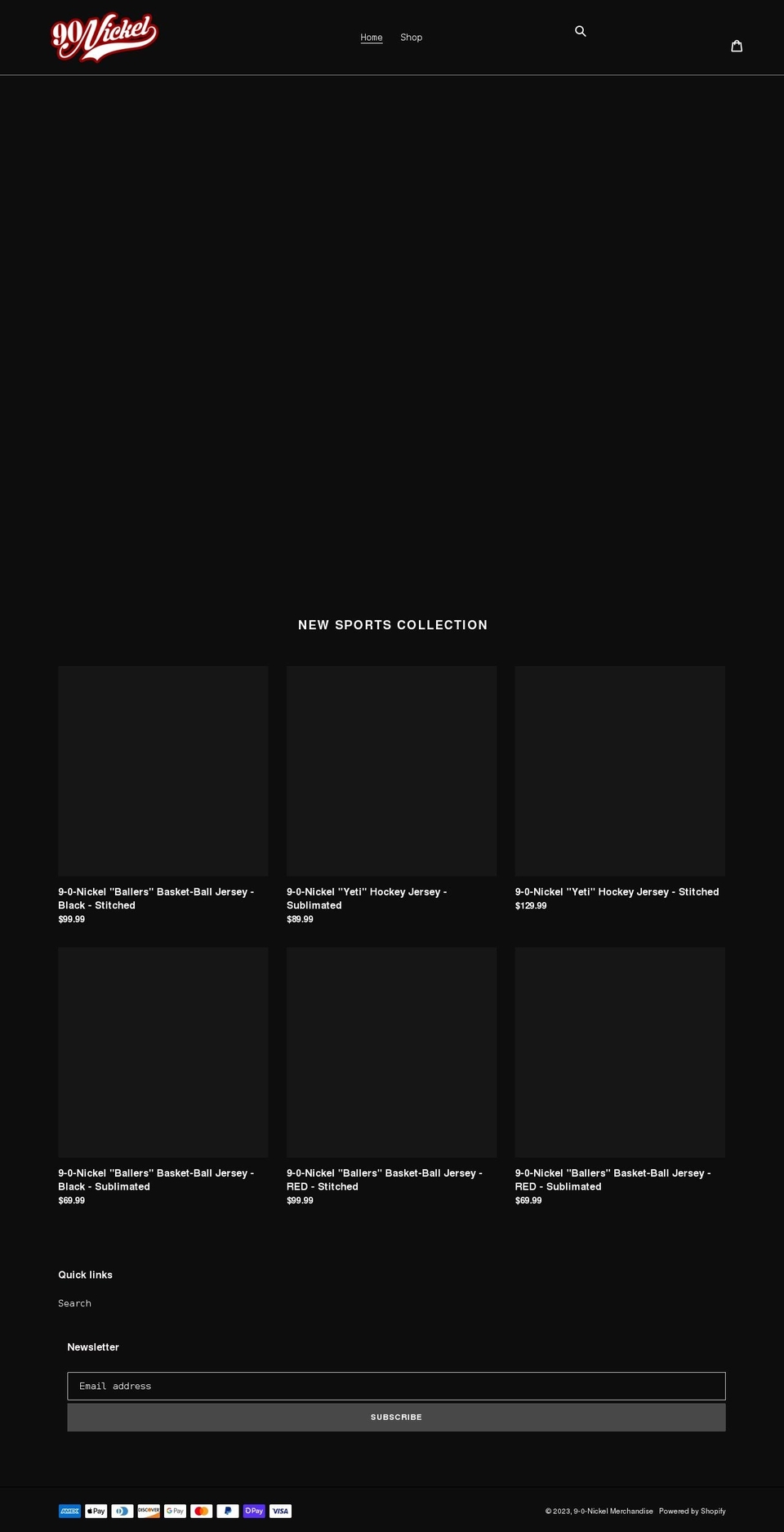 90nickelmerch.com shopify website screenshot