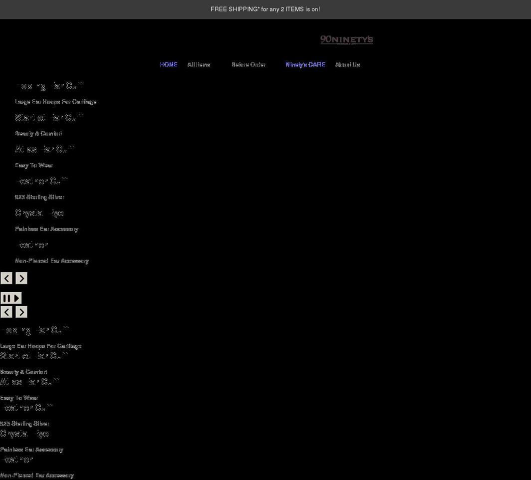90ninetys.com shopify website screenshot