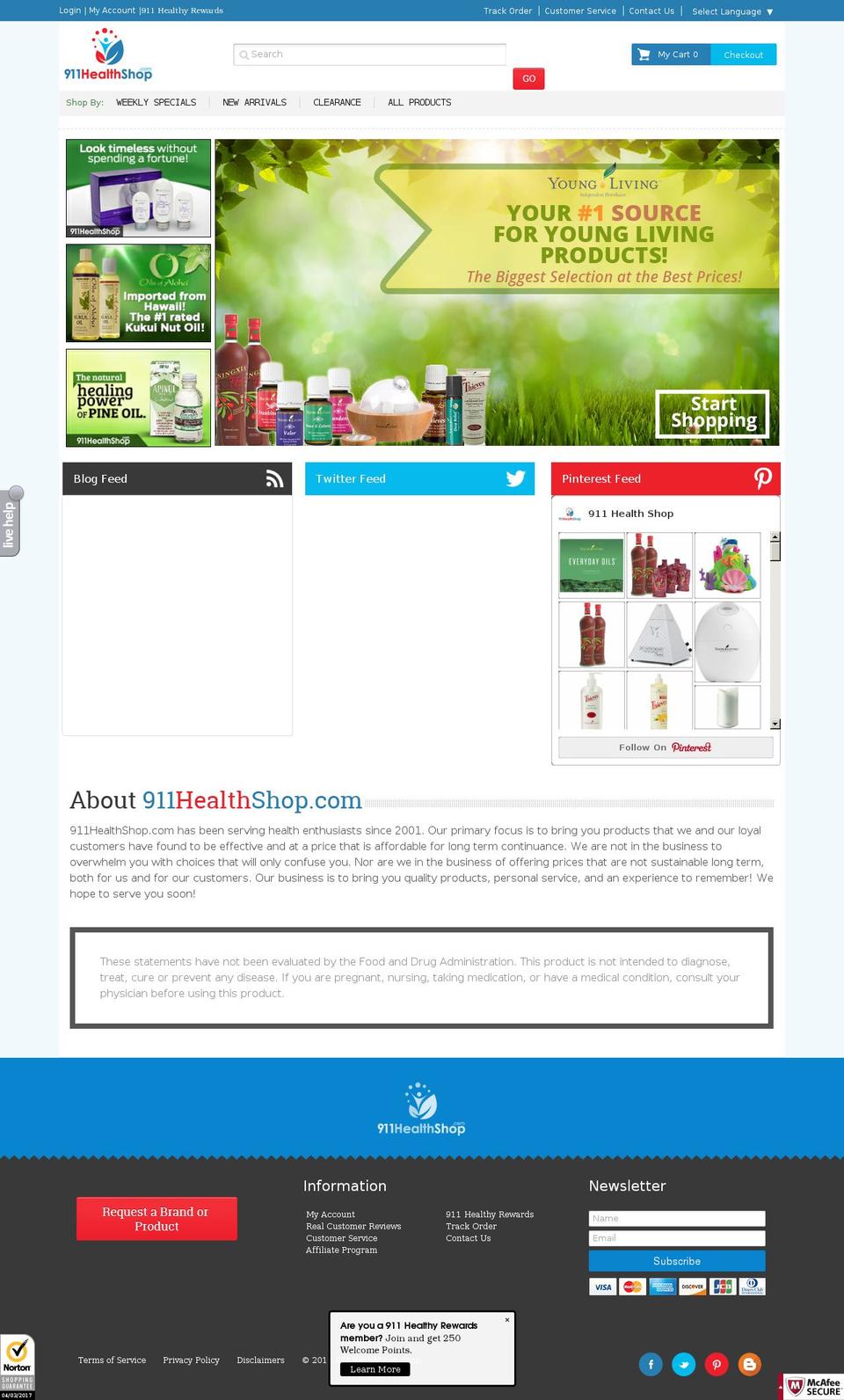 911healthshop.com shopify website screenshot