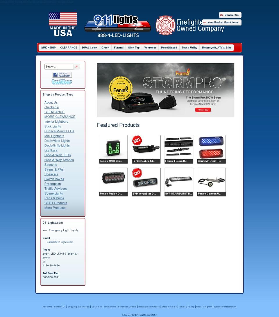 911lights.com shopify website screenshot
