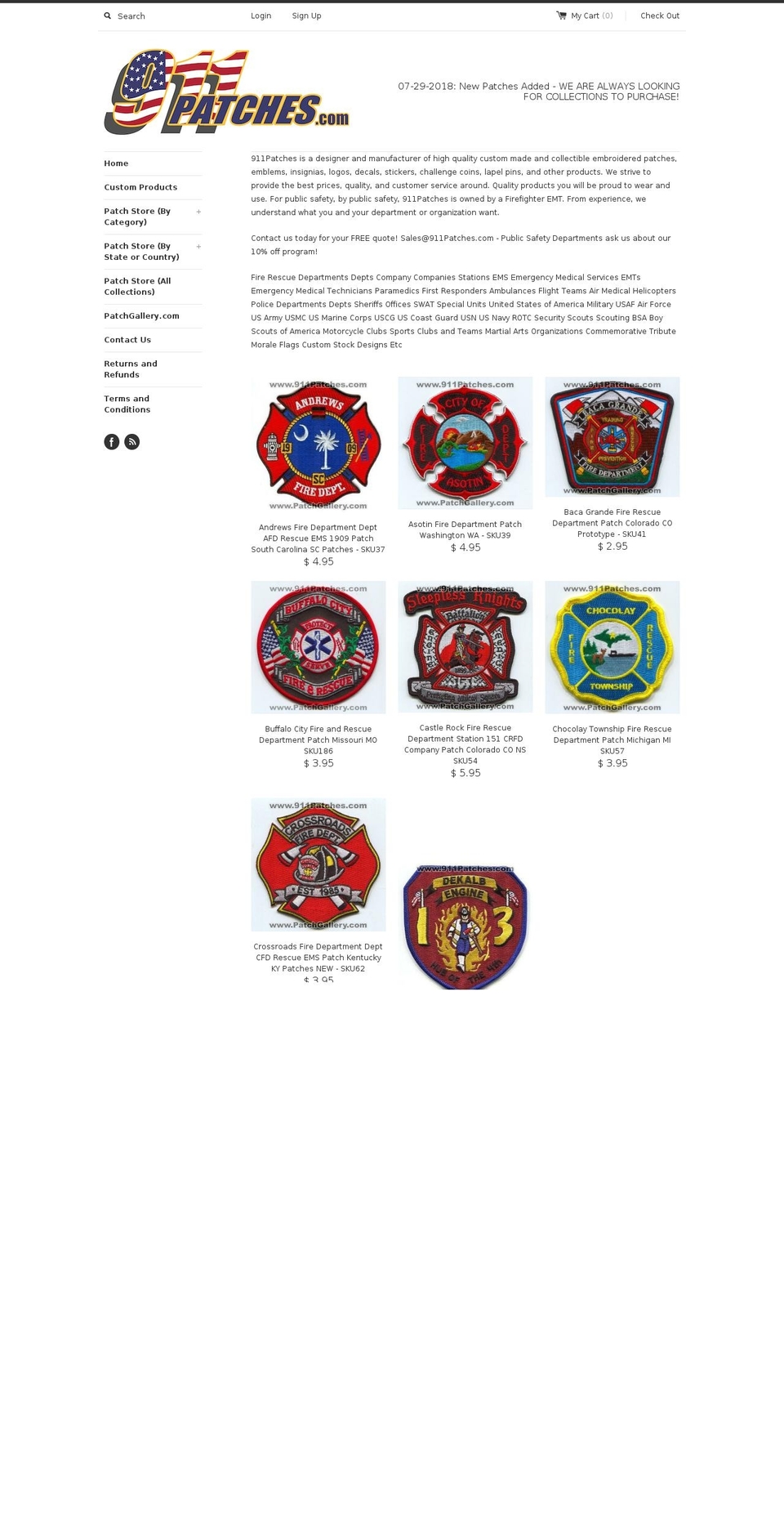 911patches.com shopify website screenshot