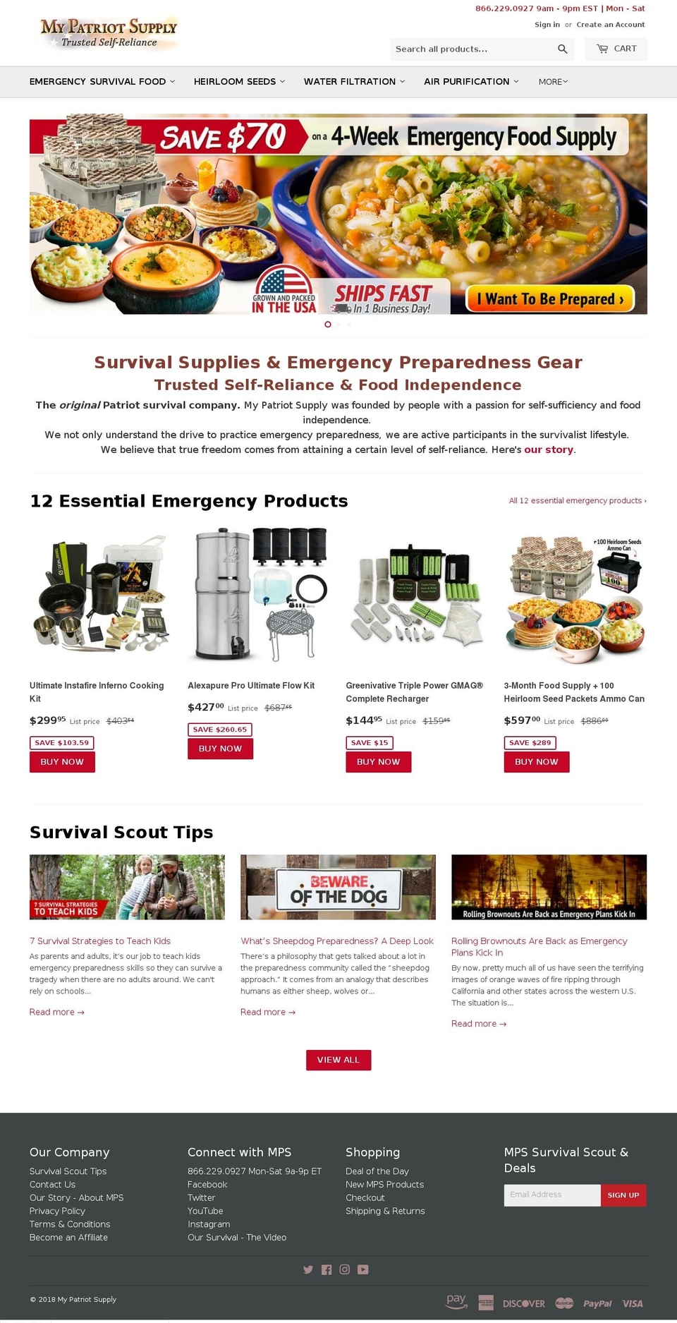 Supply HC - 27 Apr '18 [Plus] Removed 5% Shopify theme site example 911survivalfood.com