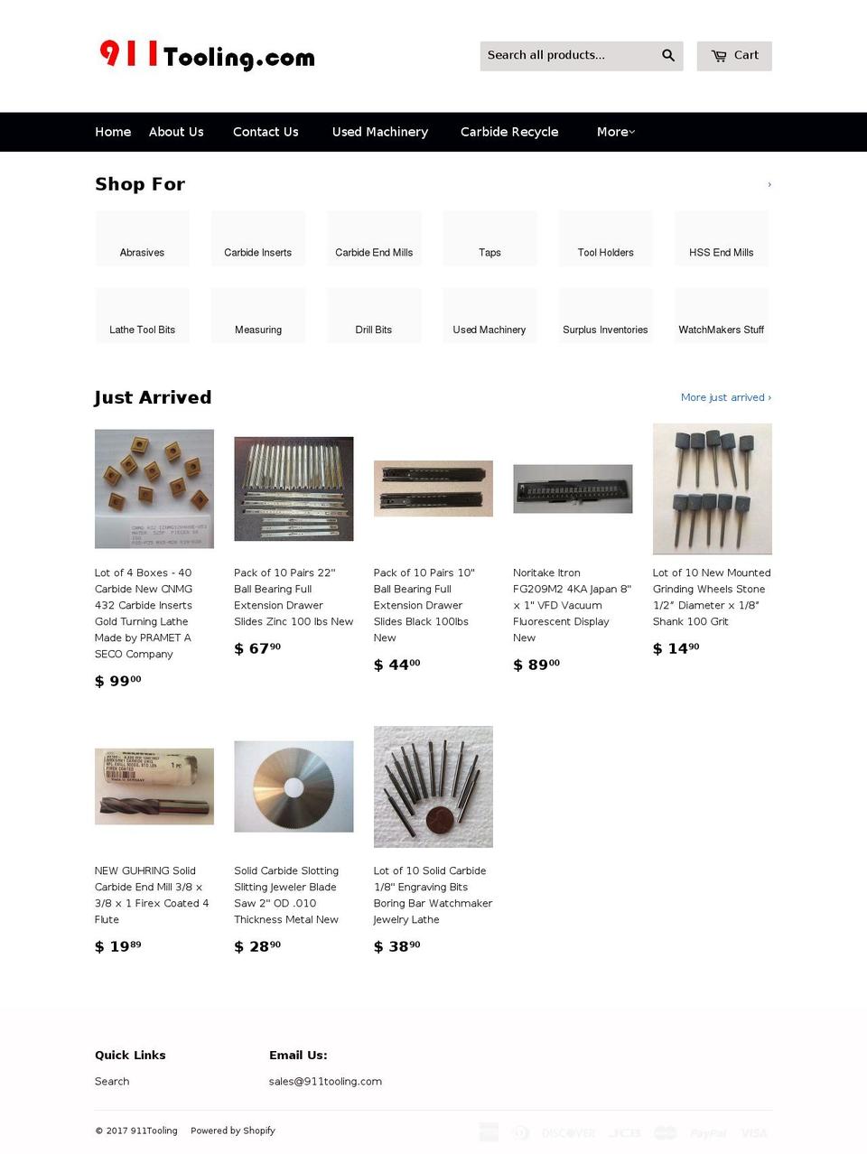 Wokiee Shopify theme site example 911tooling.com