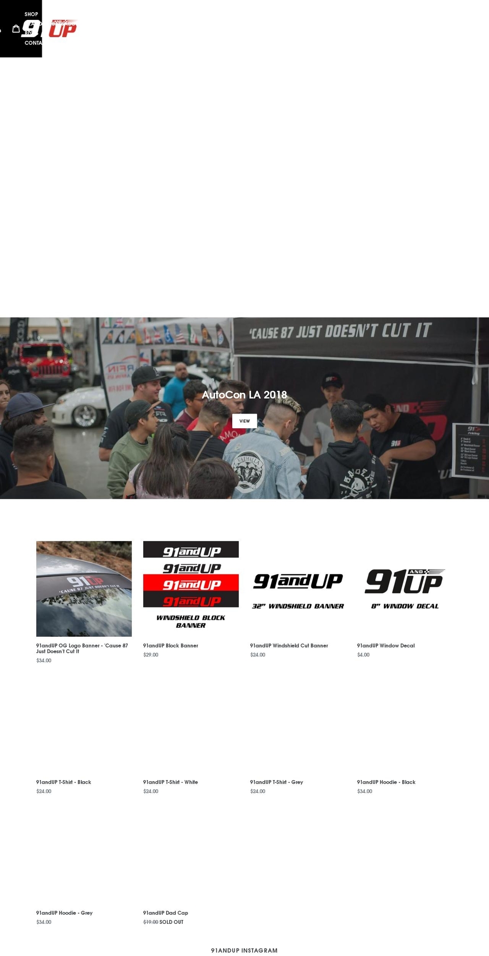 91andup.com shopify website screenshot