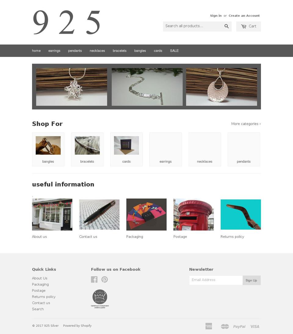 925-silver.co.uk shopify website screenshot