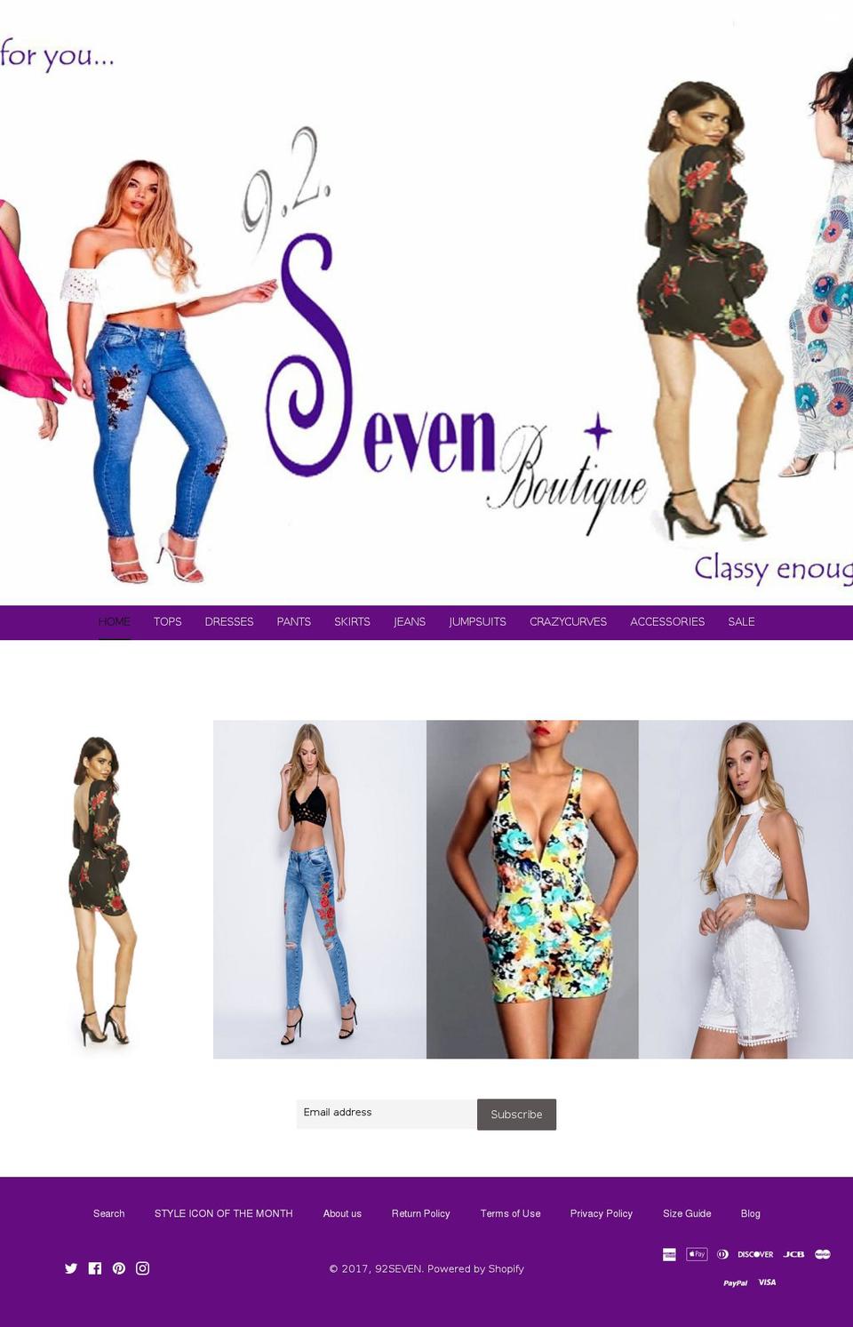 92seven.com shopify website screenshot