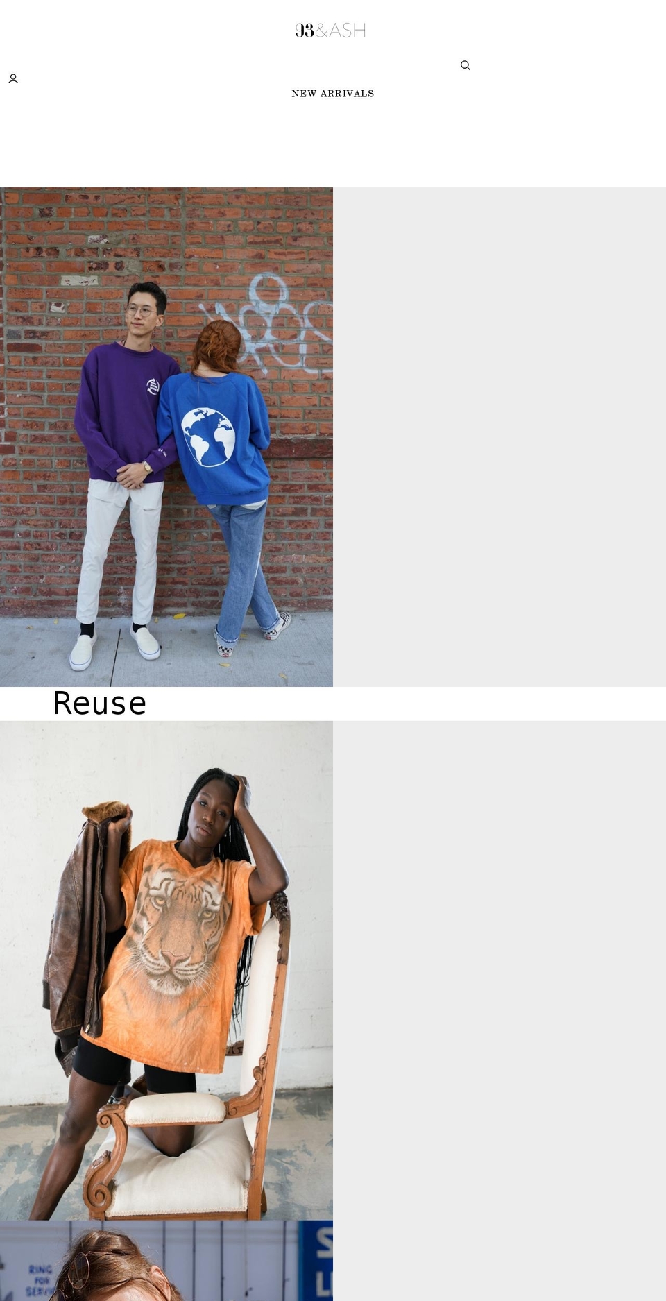 93andashvintage.com shopify website screenshot