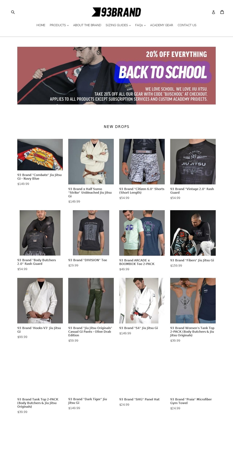 93brand.com — Shopify storefront screenshot