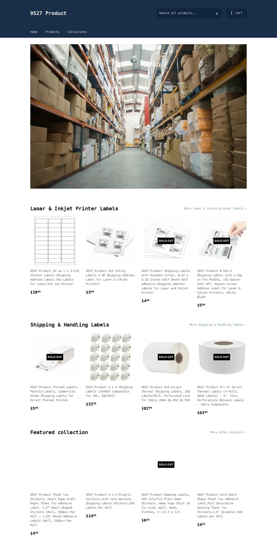 9527products.com shopify website screenshot