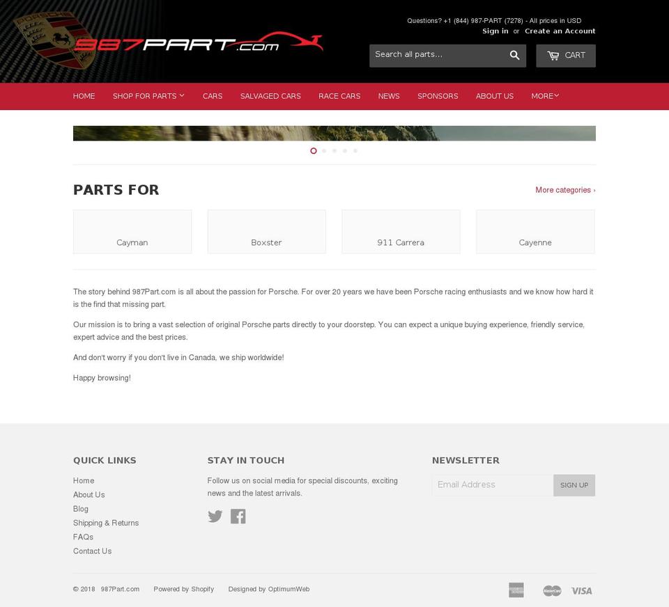 987parts.com — Shopify storefront screenshot