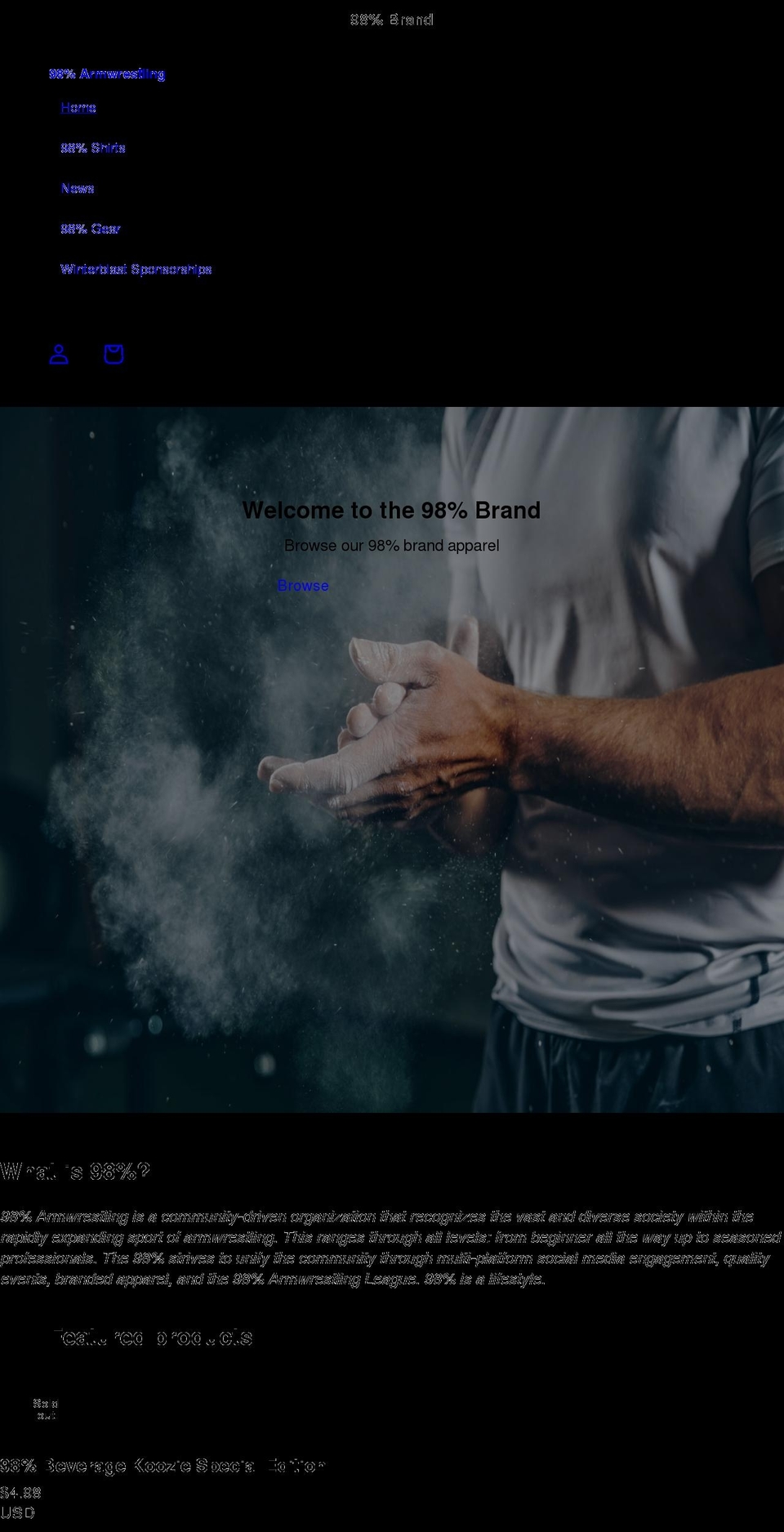 98armwrestling.com shopify website screenshot