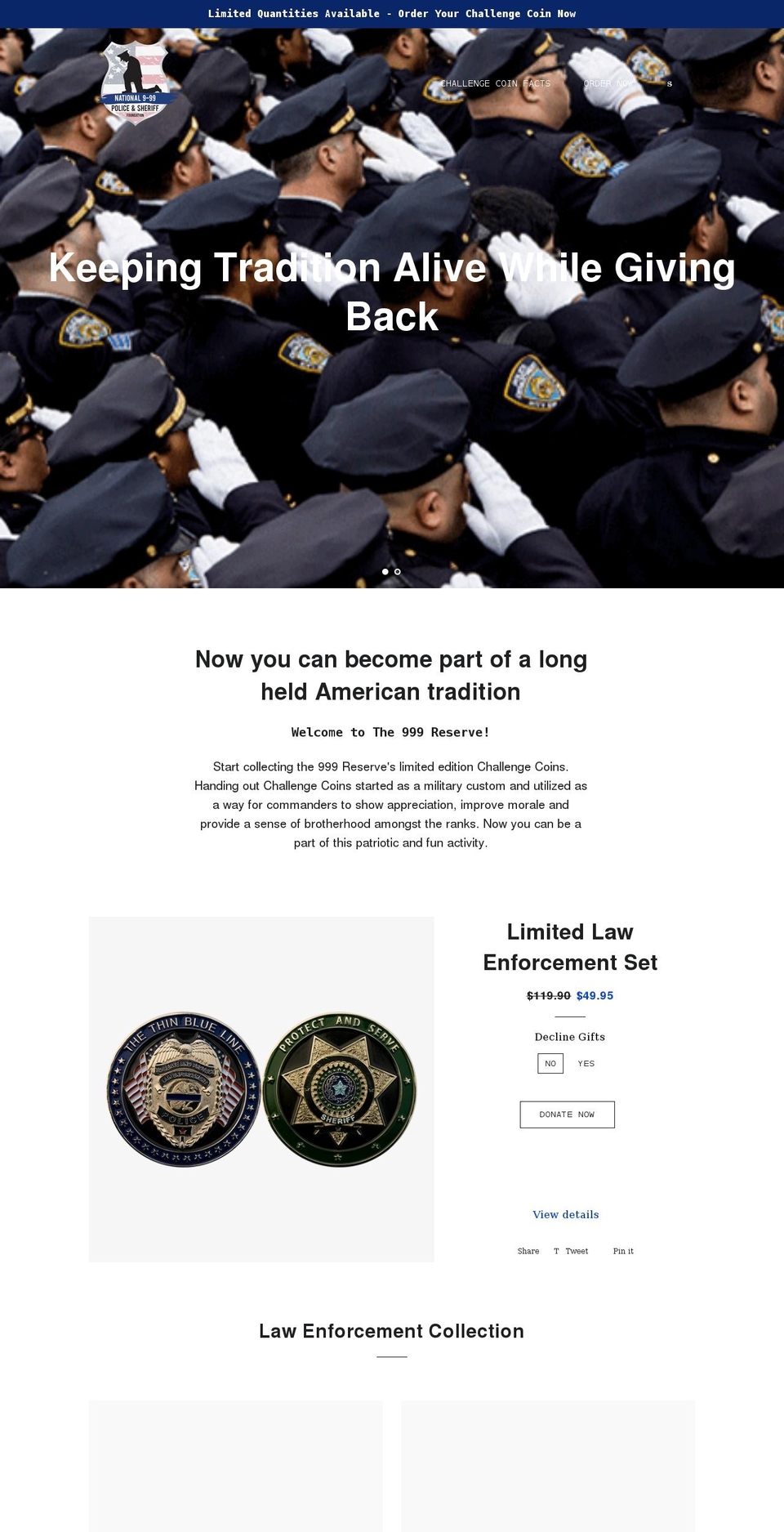 999reserve.com shopify website screenshot