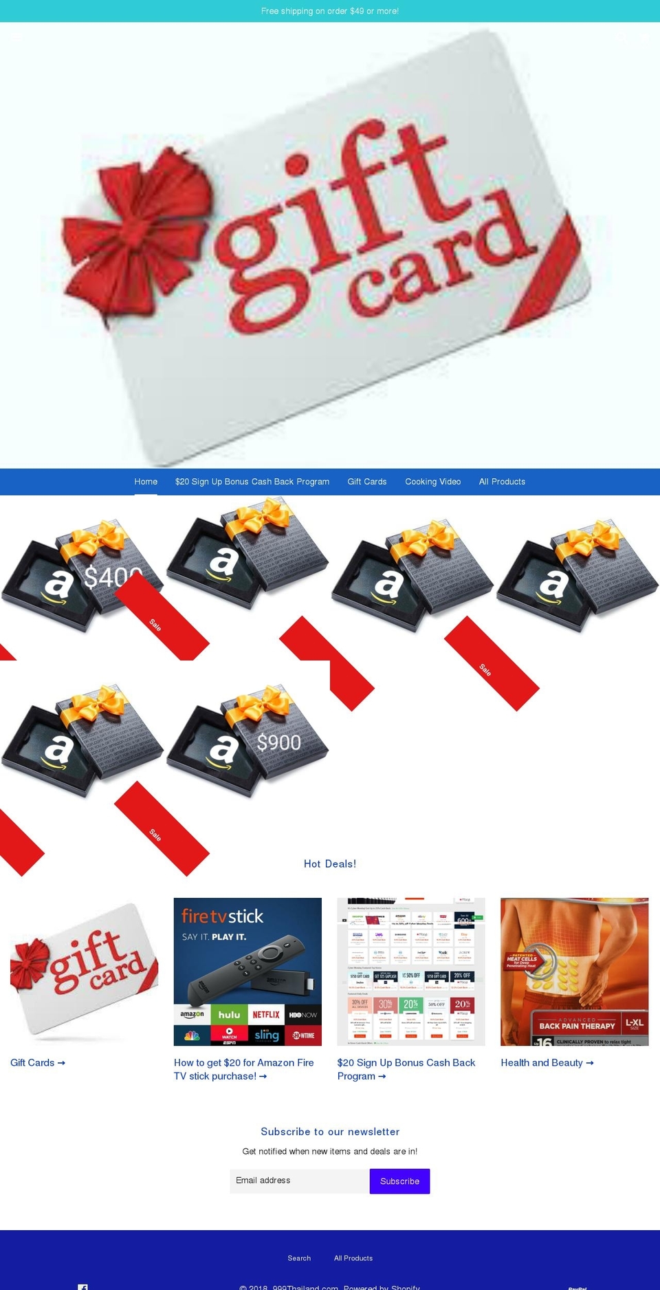 999thailand.com — Shopify storefront screenshot