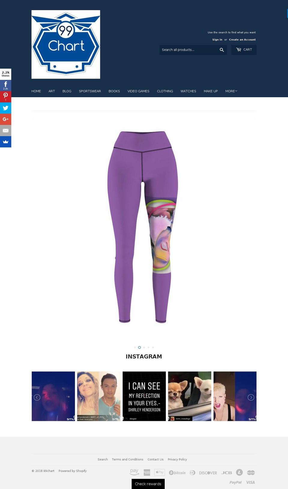 99chart.com shopify website screenshot